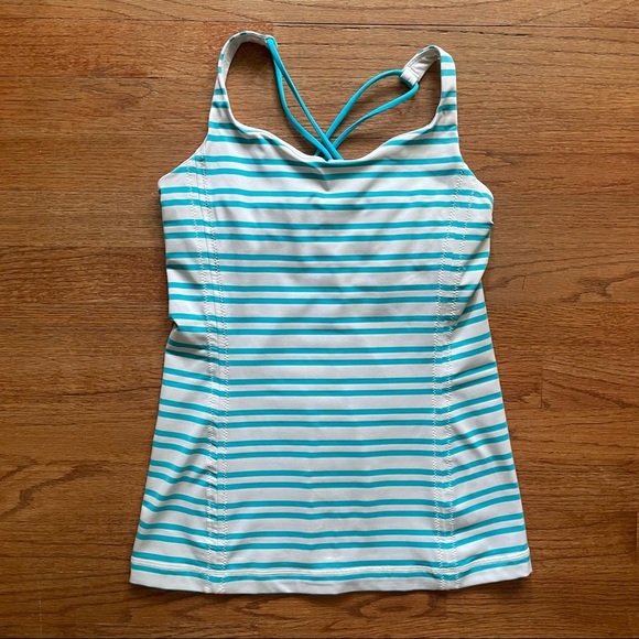 Lululemon Free To Be Tank Twin Stripe Spry Blue / Spry Blue tank top - Picture 1 of 13